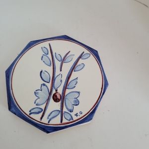 Portuguese Octagon Hand Painted Tile Trivet